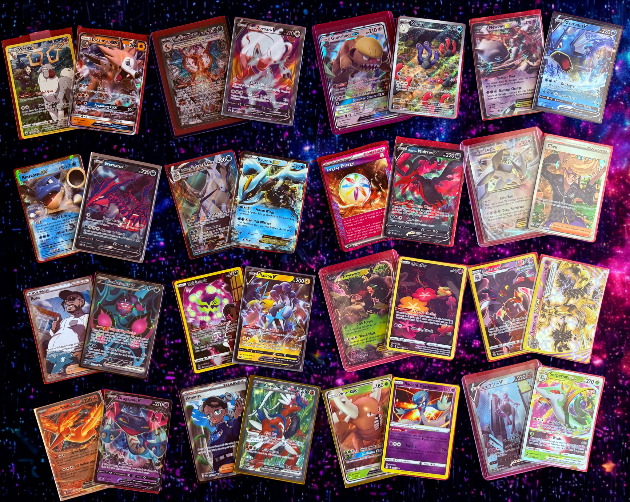 50 ALL HOLO/Reverse Holo Pokemon Cards + 2 Ultra Rare V, VMAX, EX, GX, Radiant Rare, Full Art