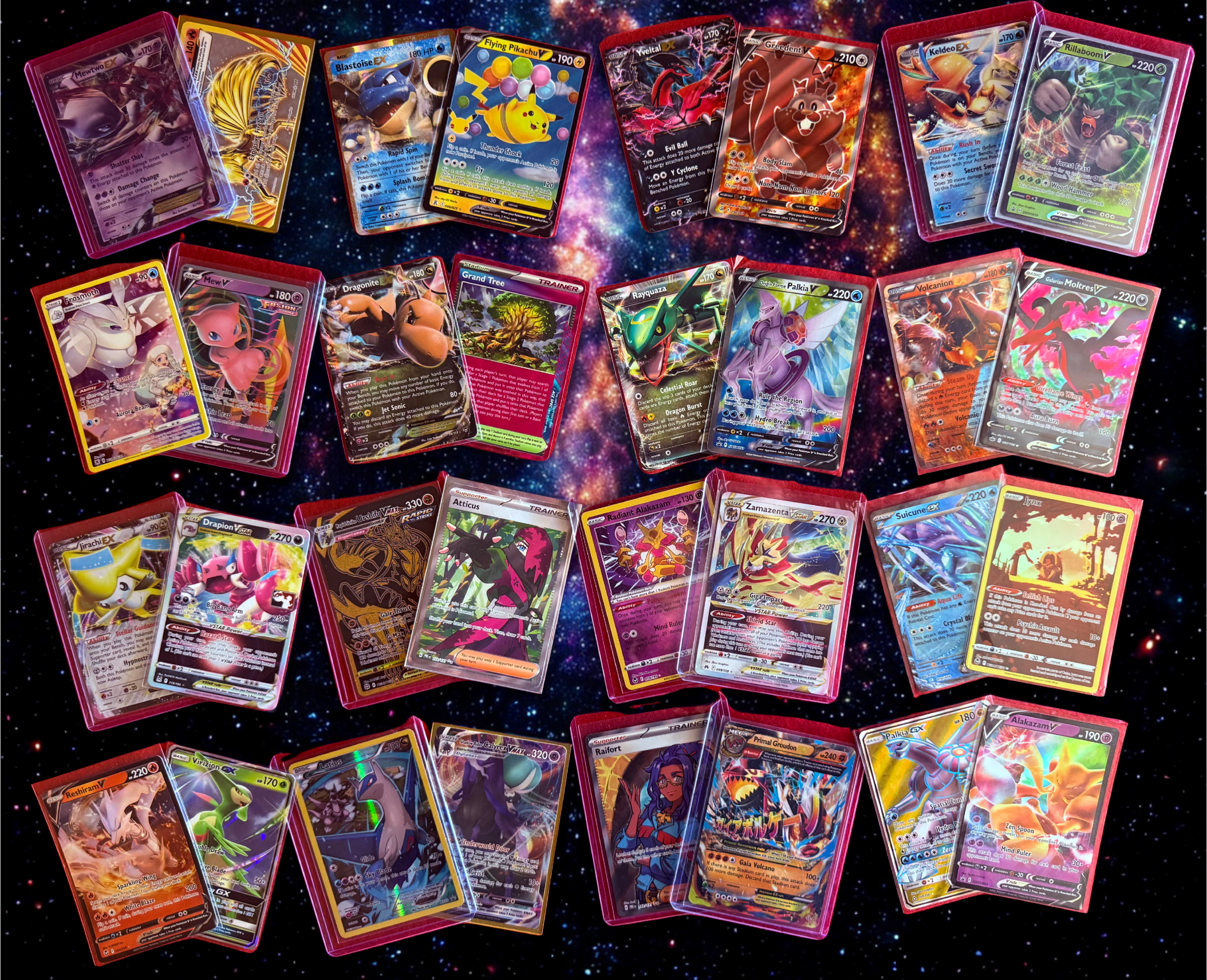 50 ALL HOLO/Reverse Holo Pokemon Cards + 2 Ultra Rare V, VMAX, EX, GX, Radiant Rare, Full Art